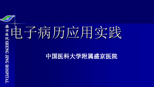 盛京医院电子病历应用实践_PPT课件