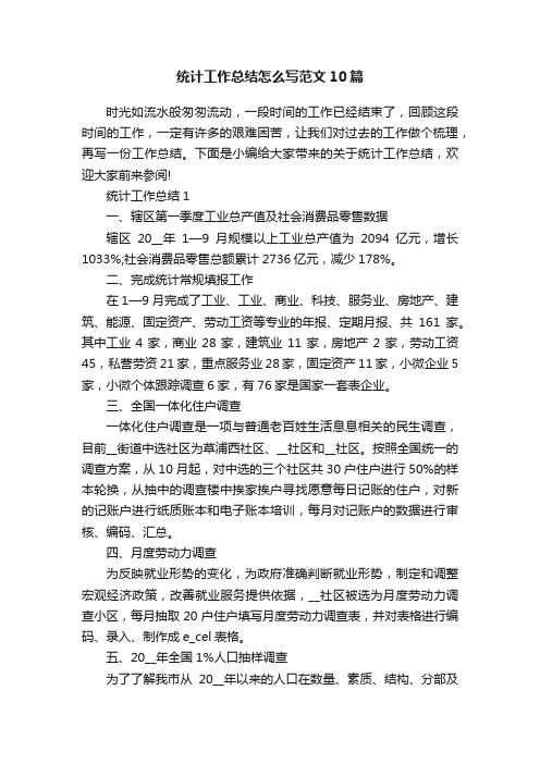 统计工作总结怎么写范文10篇