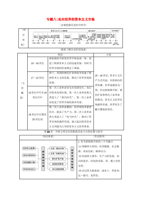 高考历史一轮复习模块二第24讲开辟文明交往的航线及血与火的征服与掠夺学案人民版