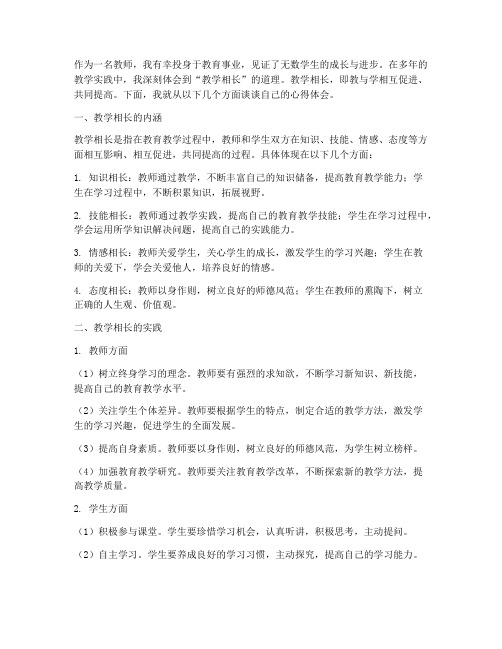 教师教学相长心得体会