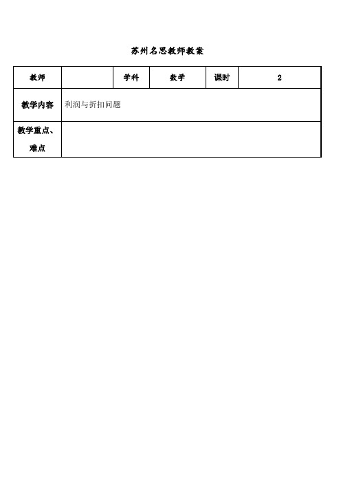 利润与折扣问题