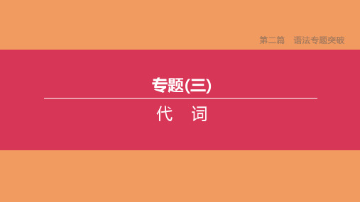 中考英语复习方案第二篇语法专题突破专题03代词课件