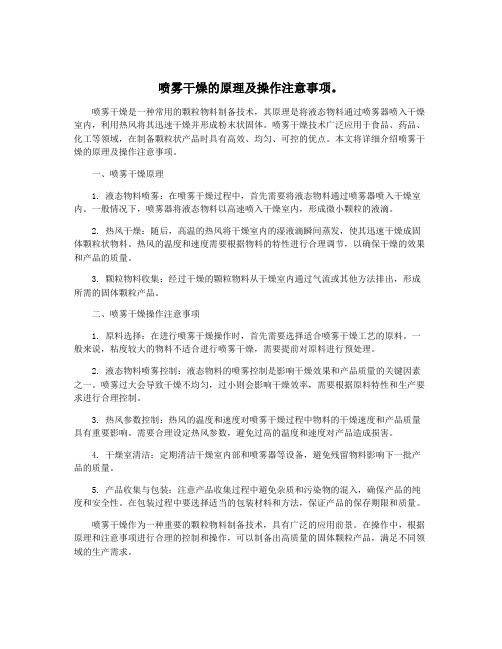 喷雾干燥的原理及操作注意事项。