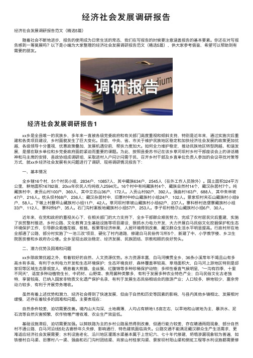 经济社会发展调研报告