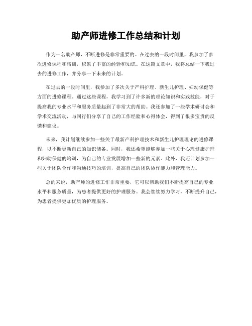 助产师进修工作总结和计划