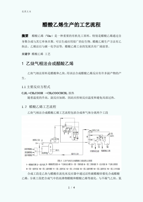 醋酸乙烯生产的工艺流程