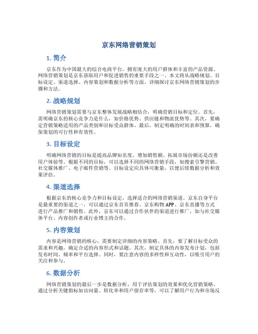 京东网络营销策划