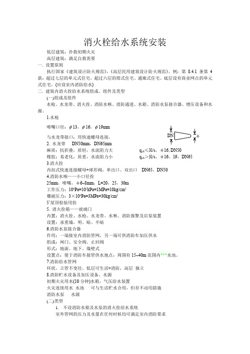 消火栓给水系统安装