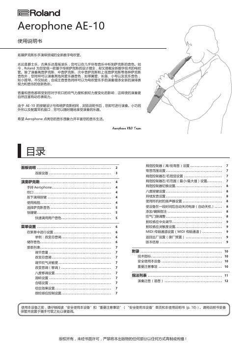 罗兰AE-10电吹管中文说明书