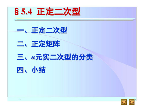 高等代数§54 正定二次型