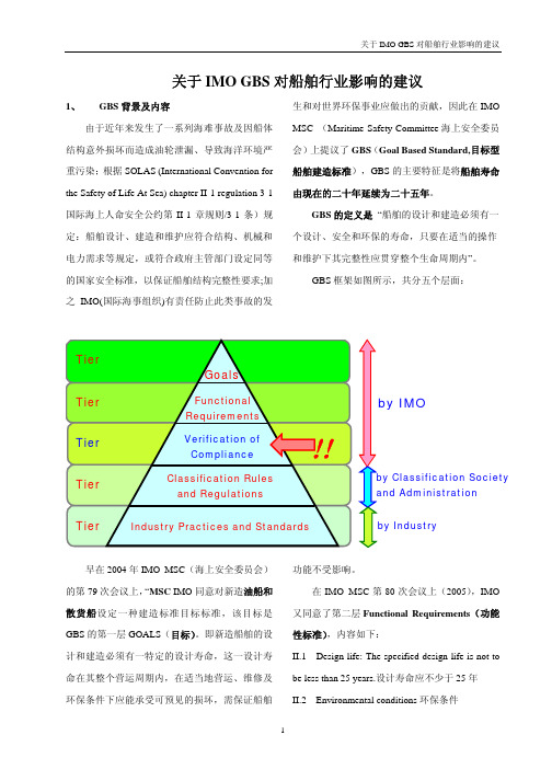 关于IMO GBS 对船舶行业影响的建议