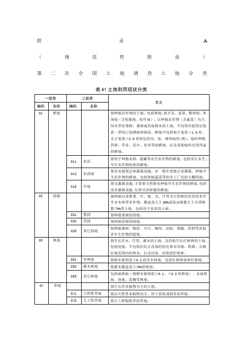 第二次全国土地调查土地分类