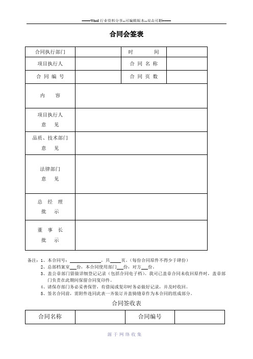 合同会签表