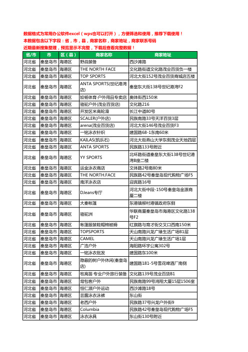 2020新版河北省秦皇岛市海港区户外用品工商企业公司商家名录名单联系电话号码地址大全47家