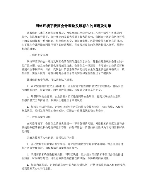 网络环境下我国会计理论发展存在的问题及对策