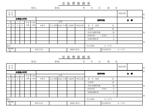 差旅费报销单