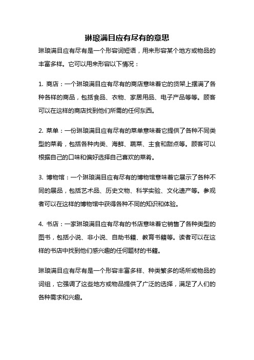 琳琅满目应有尽有的意思