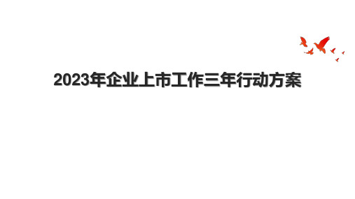 2023年企业上市工作三年行动方案