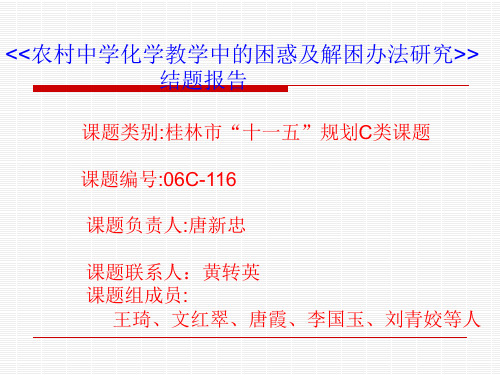 课题结题报告