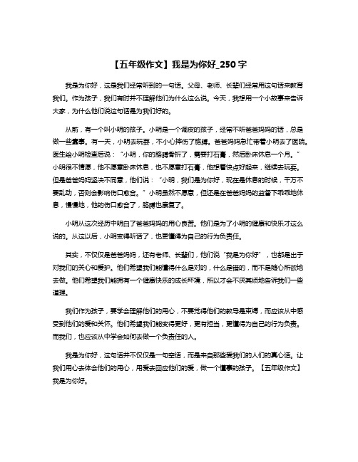 【五年级作文】我是为你好_250字