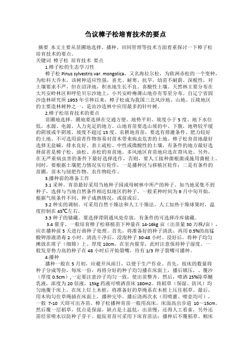 刍议樟子松培育技术的要点
