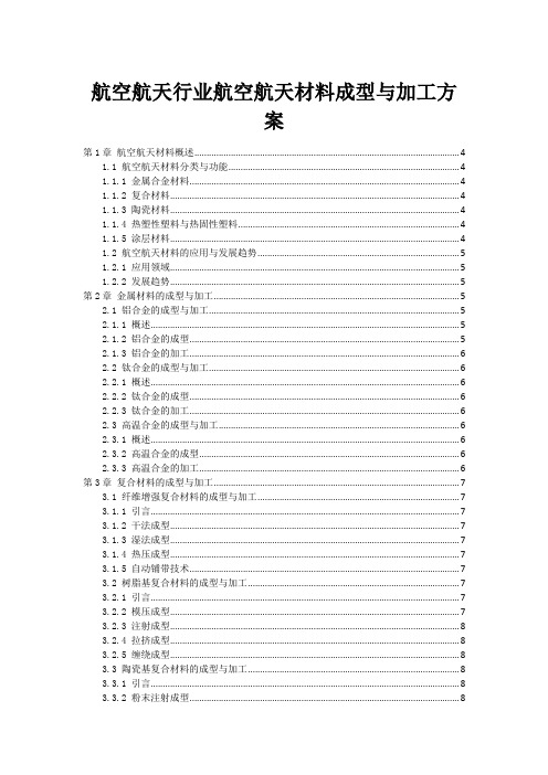 航空航天行业航空航天材料成型与加工方案