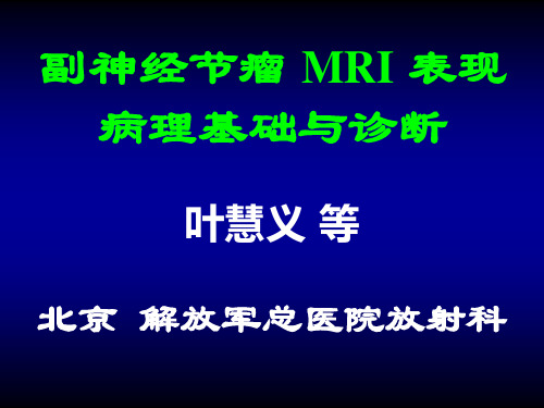 副神经节瘤MRI表现病理基础与诊断(叶慧义)