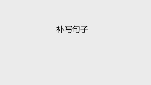 高中语文专题复习：补写句子 (课件20张)