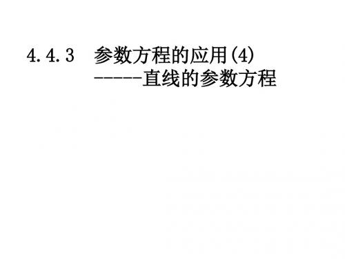 高三数学参数方程的应用