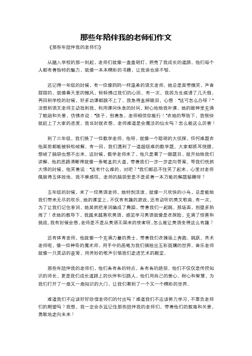 那些年陪伴我的老师们作文