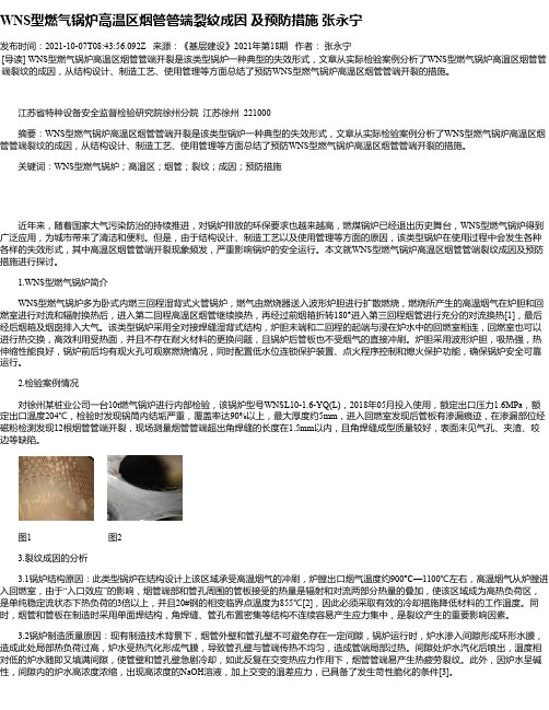 WNS型燃气锅炉高温区烟管管端裂纹成因及预防措施张永宁