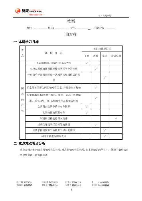 轴对称复习教案