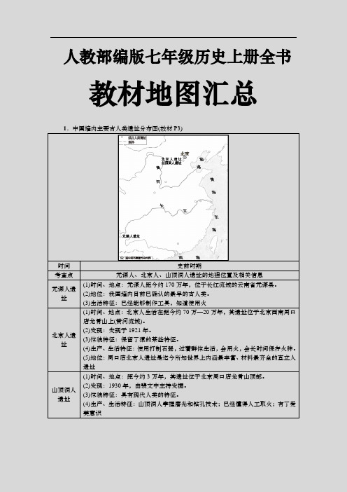 人教部编版七年级历史上册全书教材地图汇总