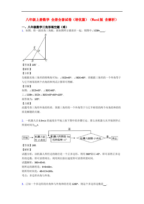 八年级上册数学 全册全套试卷(培优篇)(Word版 含解析)