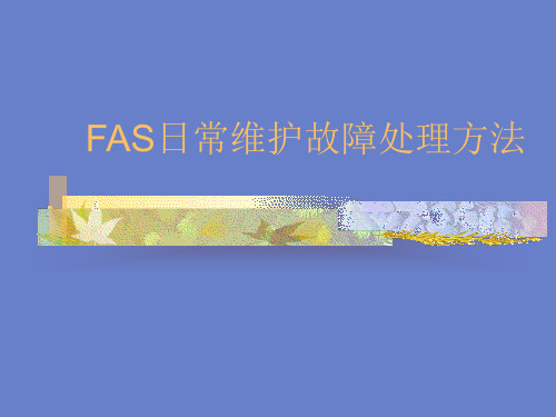 FAS日常维护故障处理方法