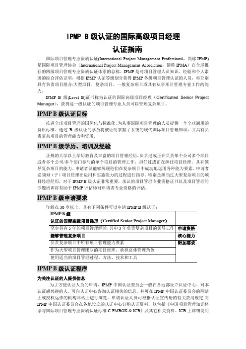 国际项目经理认证指南