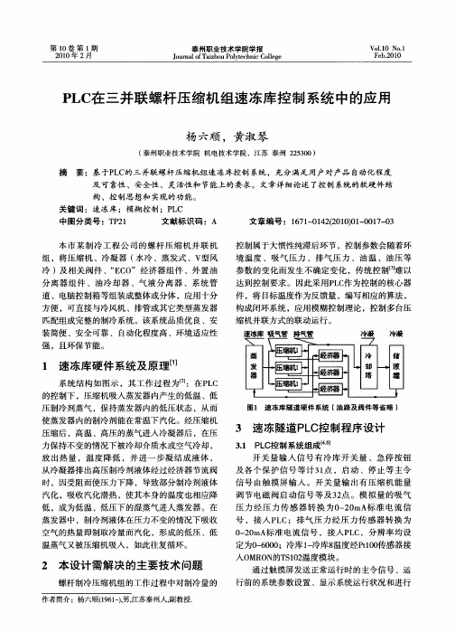 PLC在三并联螺杆压缩机组速冻库控制系统中的应用