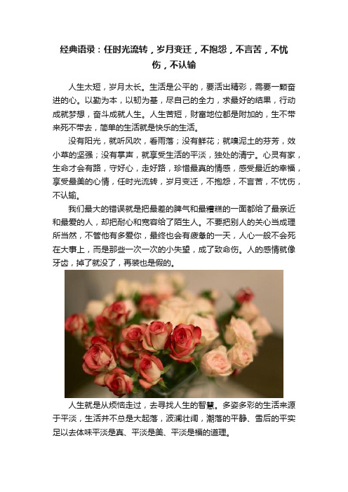 经典语录：任时光流转，岁月变迁，不抱怨，不言苦，不忧伤，不认输