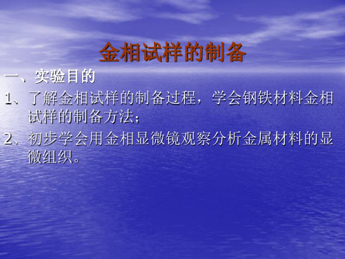 一金相显微镜的使用及金相试样的制备