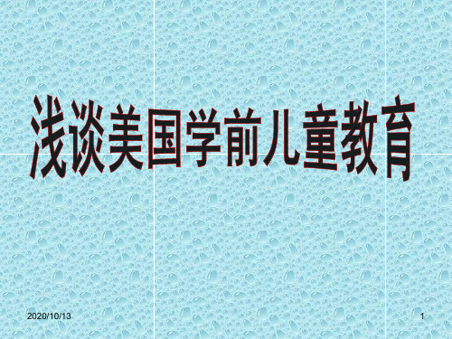 浅谈美国学前教育PPT课件