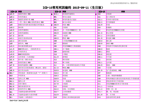 ICD-10常用死因编码2015-9-11(共享版)