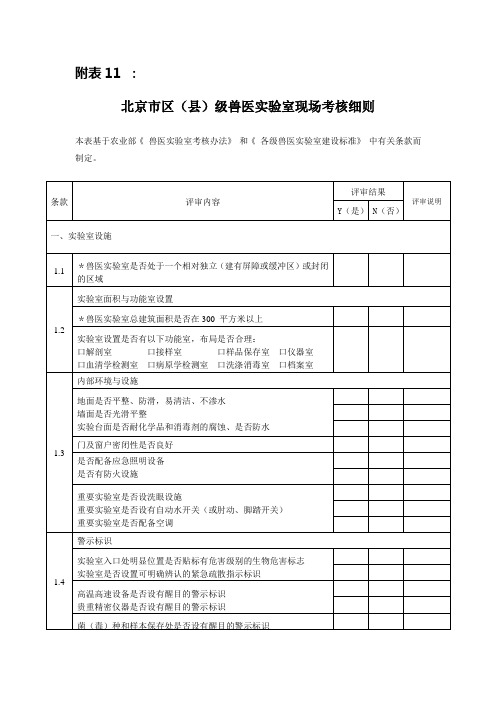 兽医实验室考核细则