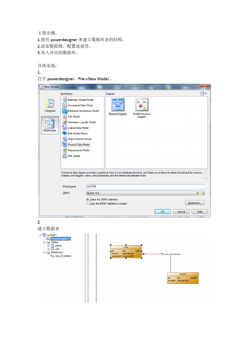 powerdesigner建立数据库表