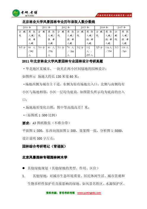 2016年北京林业大学风景园林考研分数线考研历年真题考研专业课考研参考书考研读书笔记8