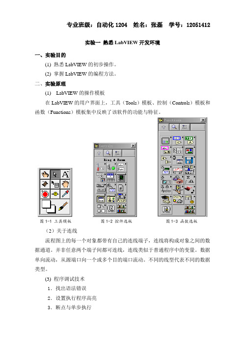 虚拟仪器实验报告