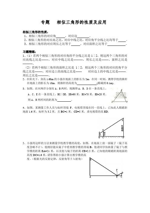 专题 相似三角形的性质及应用