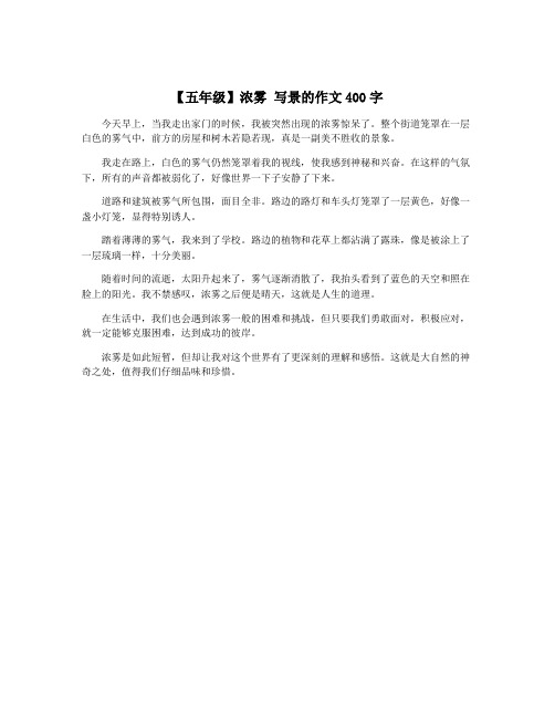 【五年级】浓雾 写景的作文400字