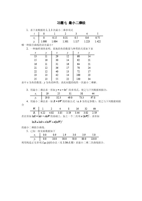 最小二乘法习题