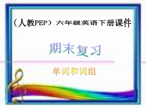 PEP人教版六年级英语下册单词和词组期末复习课件