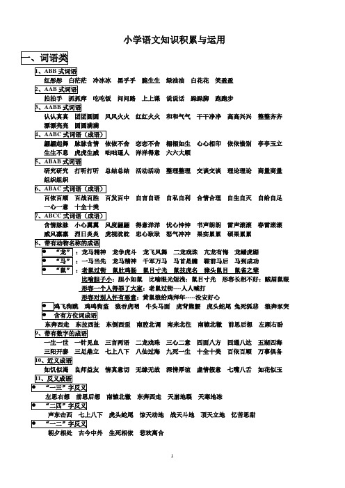 六年级知识积累与运用